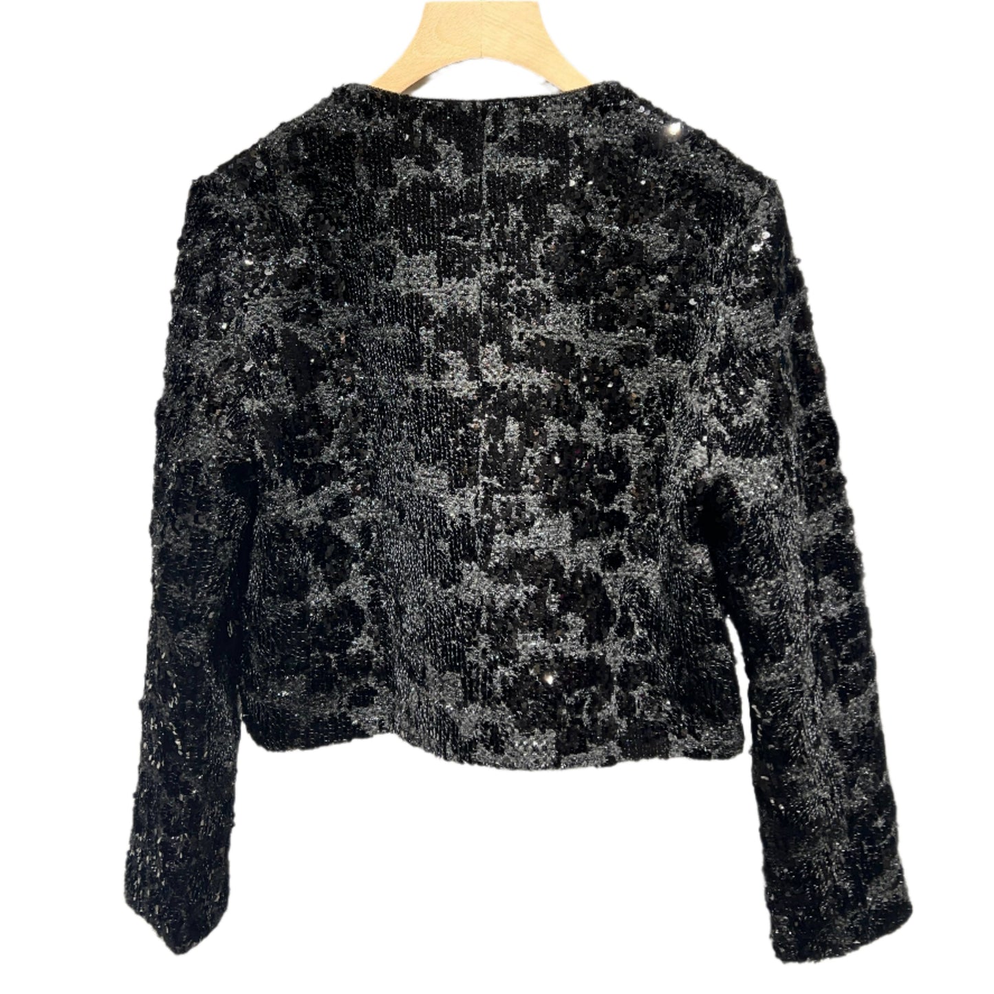 STUNNING BLACK SEQUIN CROPPED BOLERO VEST BY CHOKLATE PARIS
