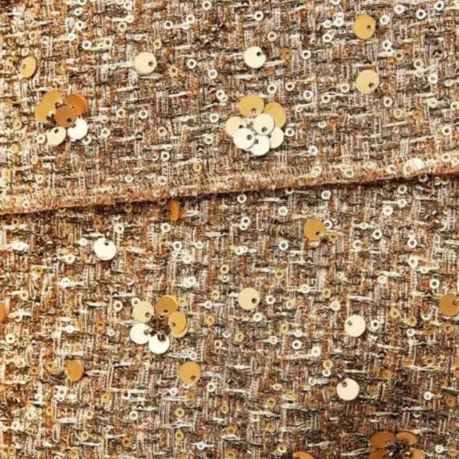 LUXE GOLD TWEED AND SEQUIN JACKET