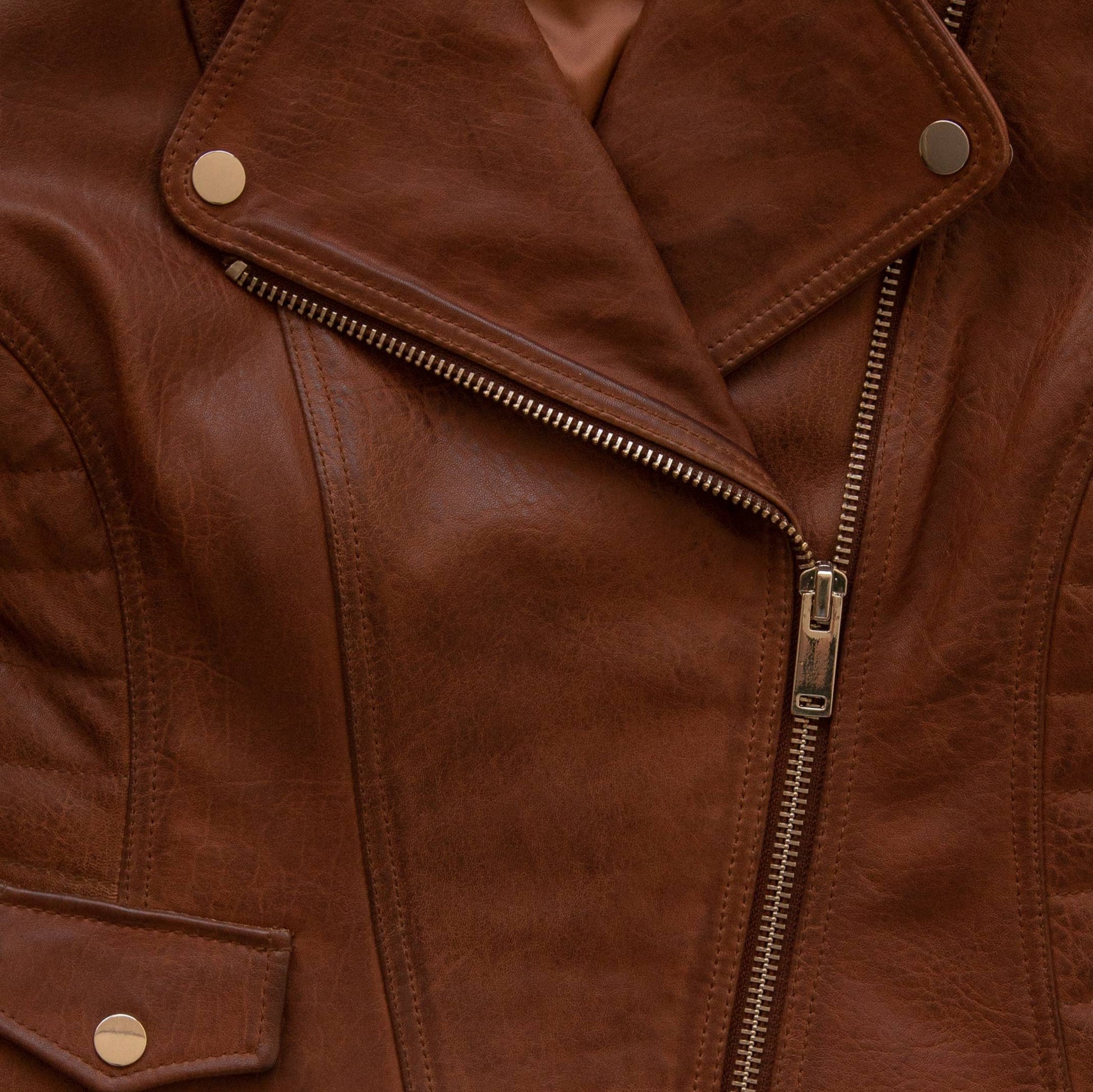 MUNROE COGNAC WOMENS LEATHER JACKET BY AMSTERDAM HERITAGE