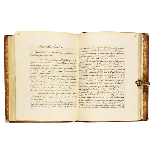 19th century handwritten French manuscript on hygiene and longevity