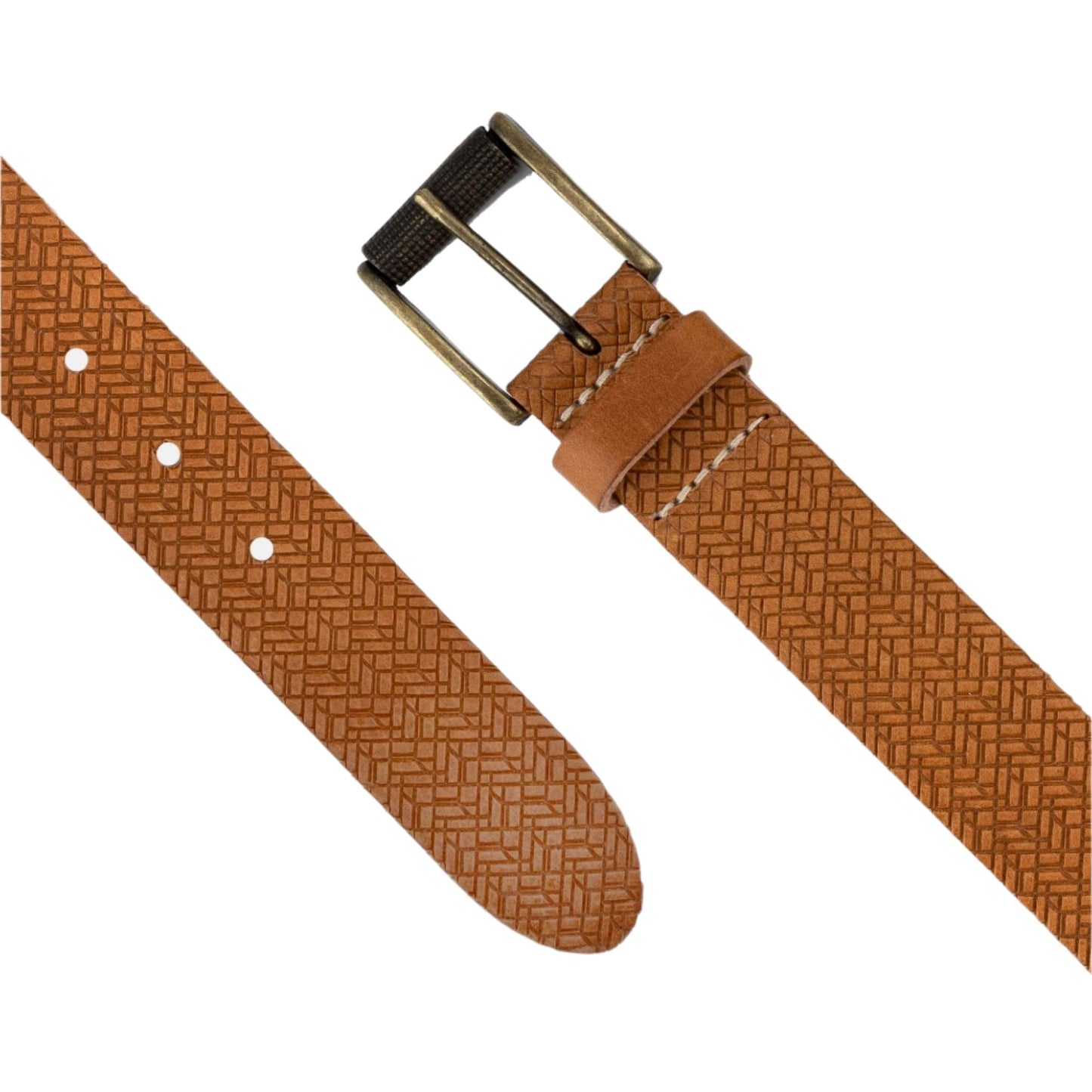 EMBOSSED EVERYDAY SAND COLORED LEATHER BELT - ARY DESIGN BY AMSTERDAM HERITAGE