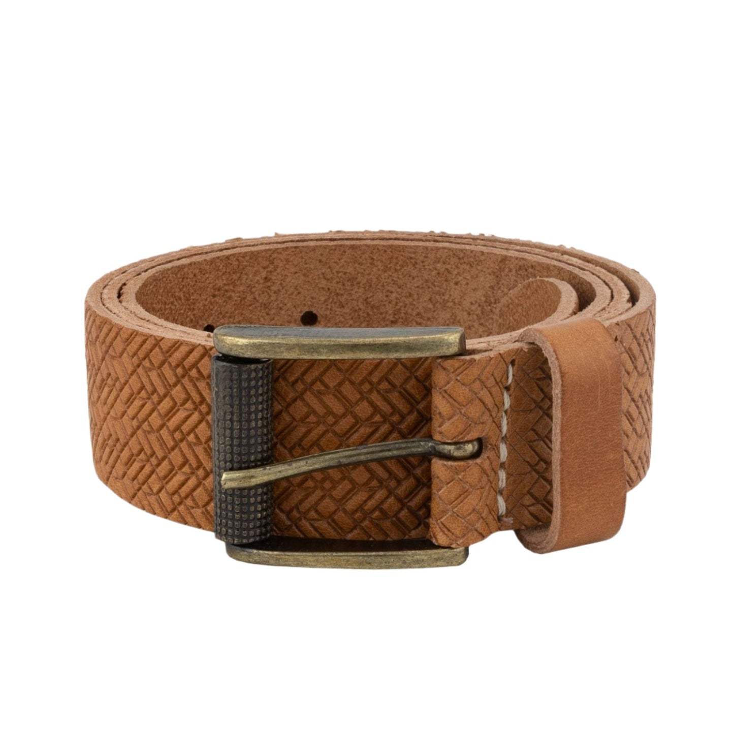 EMBOSSED EVERYDAY SAND COLORED LEATHER BELT - ARY DESIGN BY AMSTERDAM HERITAGE