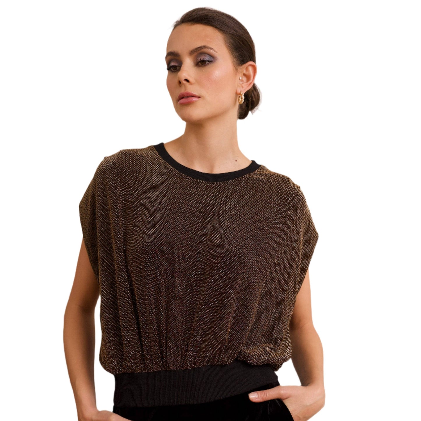 Glittery Bronze Sequin Top by Choklate Paris available in Leesburg Virginia Loudoun County