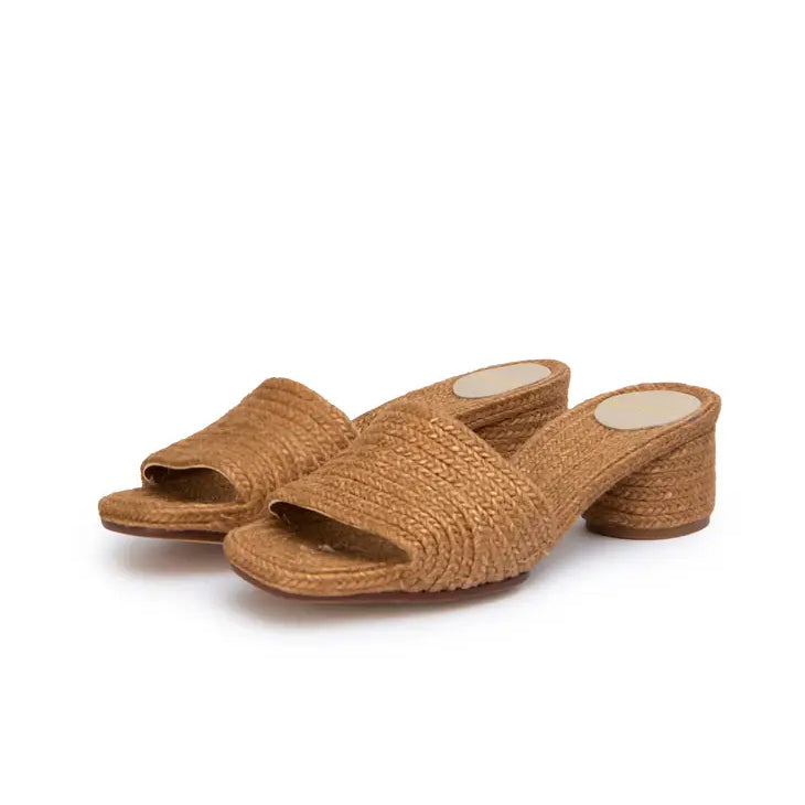 ARIA-STYLE TAN JUTE SANDALS BY BALATRINI, SPAIN - SIZE 9