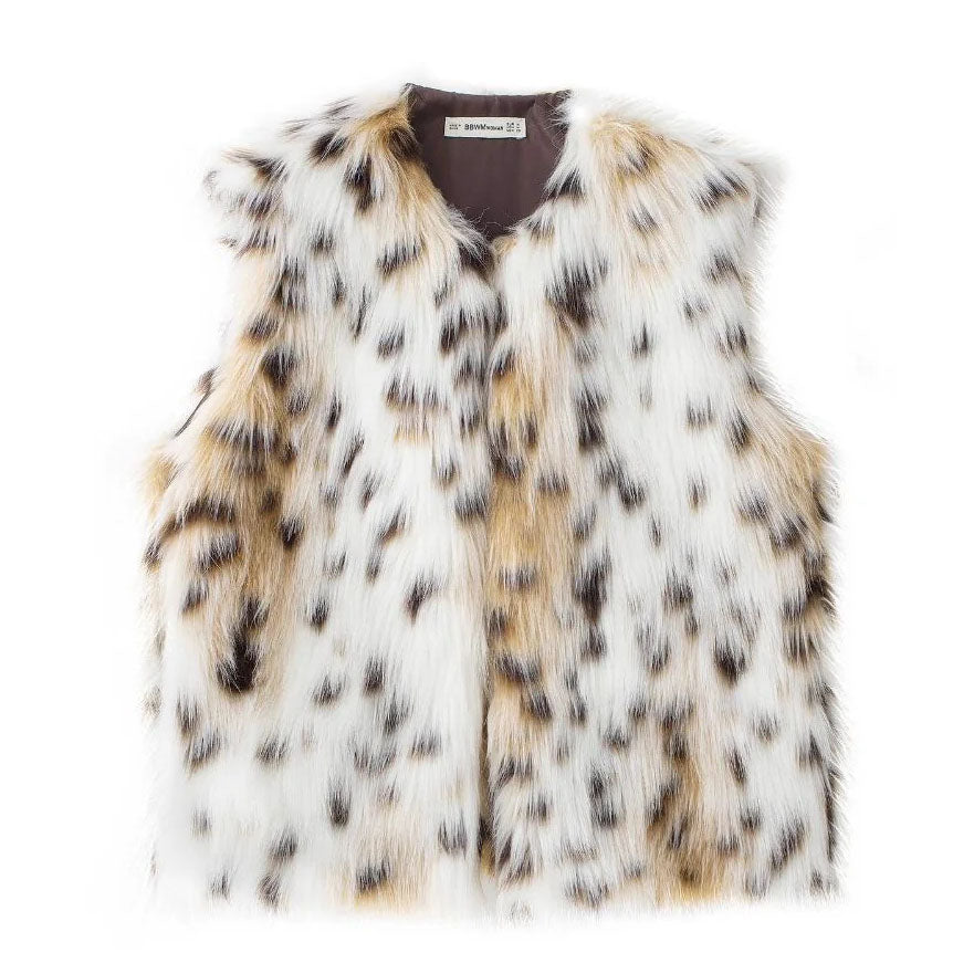 Boho faux fur fall and winter vest for sale