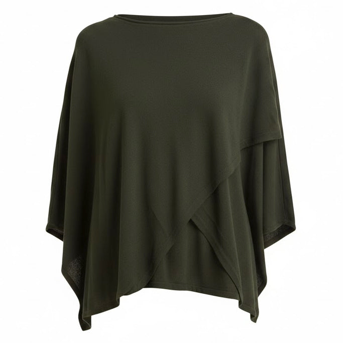 Green poncho on a white background