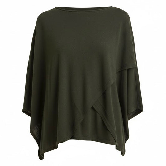 Green poncho on a white background