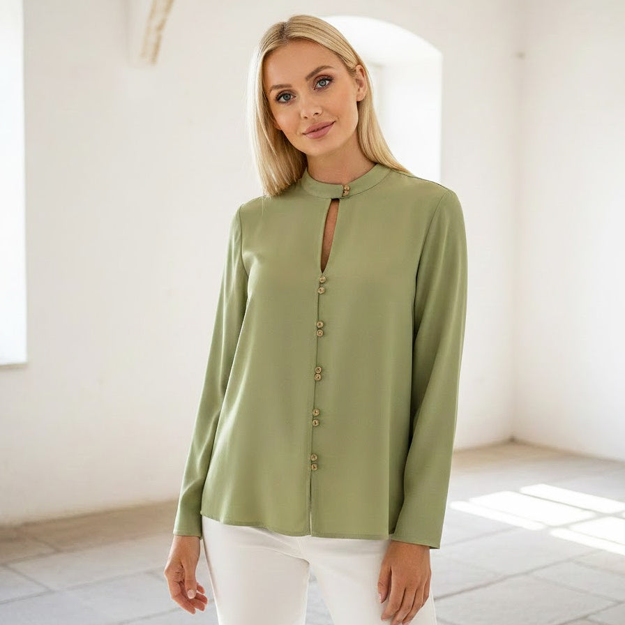 HACKING BLOUSE IN HUNTER GREEN BY T.BA MADRID