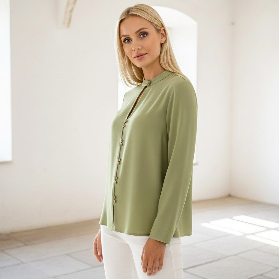 HACKING BLOUSE IN HUNTER GREEN BY T.BA MADRID