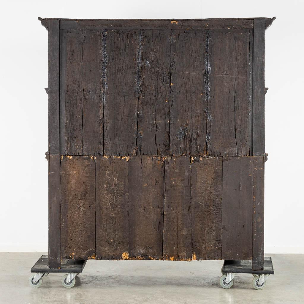 Impressive 18th century oak cabinet with geometric door facades from a fine antique dealer in Loudoun County