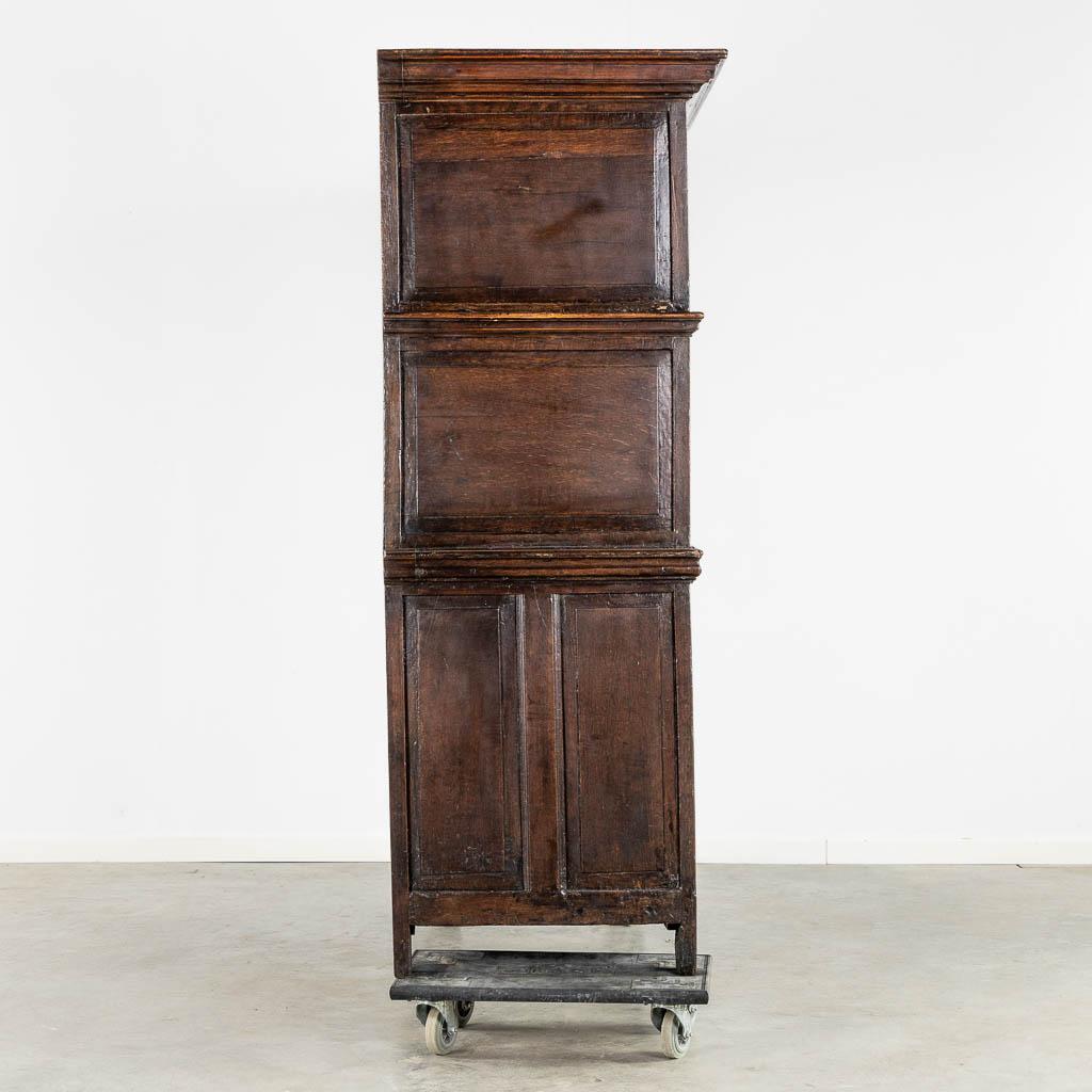 Impressive 18th century oak cabinet with geometric door facades from a fine antique dealer in Loudoun County