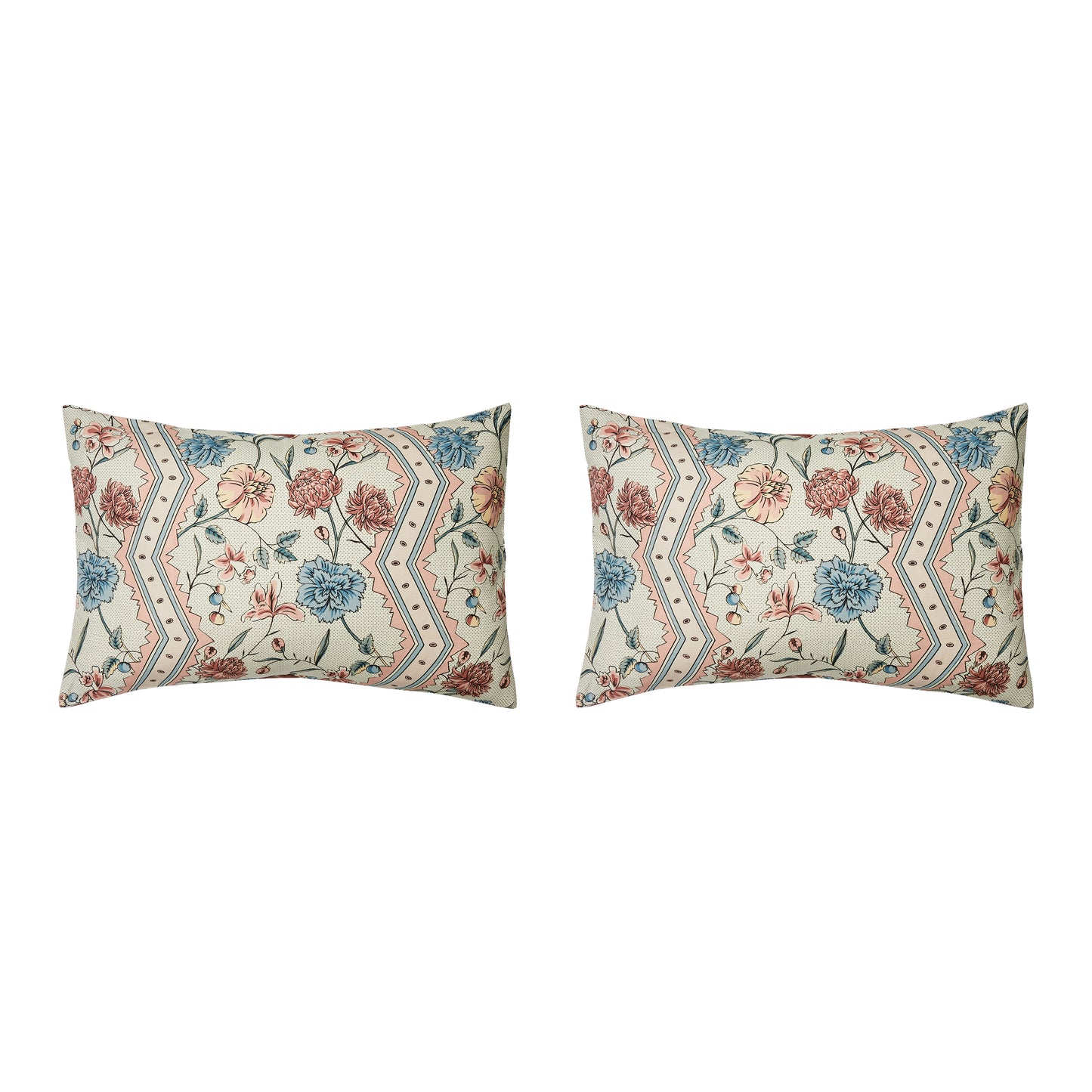 PAIR OF LARGE 16 x 24 LINEN PILLOW CUSHIONS - MARCEL PATTERN - DESIGNED AND MADE IN PARIS BY ANTOINETTE POISSON