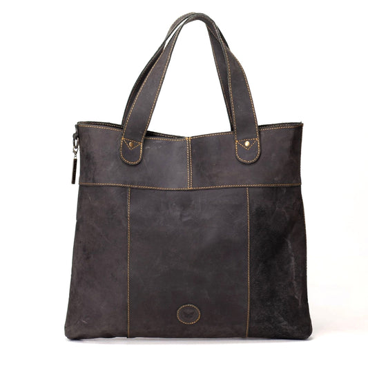 Le Papillon Peppa black leather tote bag