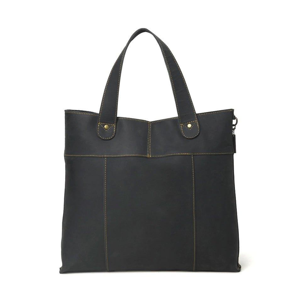 Le Papillon Peppa black leather tote bag