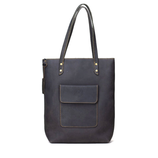 Le Papillon Rimini black leather fair trade tote bag