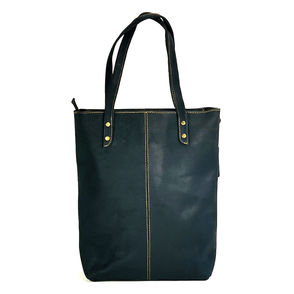 Le Papillon Rimini black leather fair trade tote bag