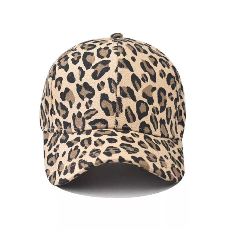 Cute light brown leopard print women's baseball cap