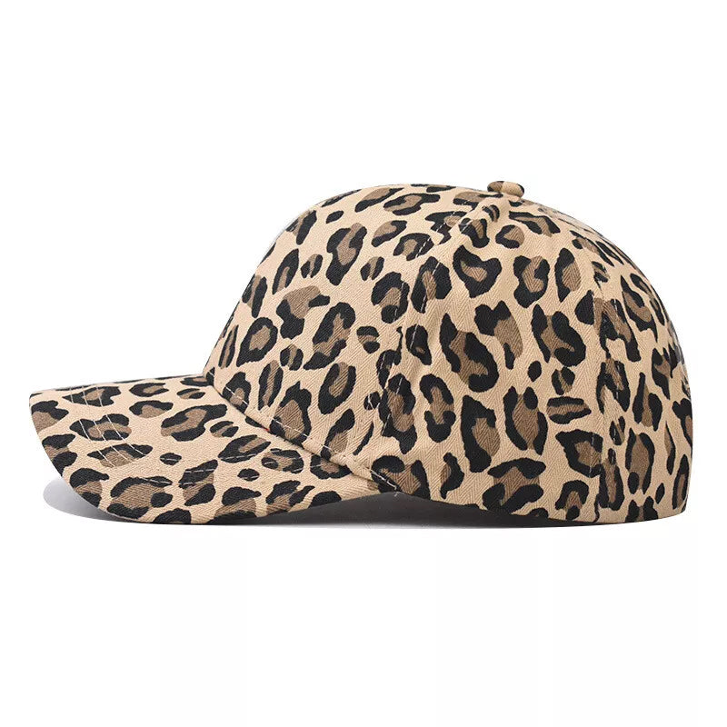 Cute light brown leopard print women's baseball cap