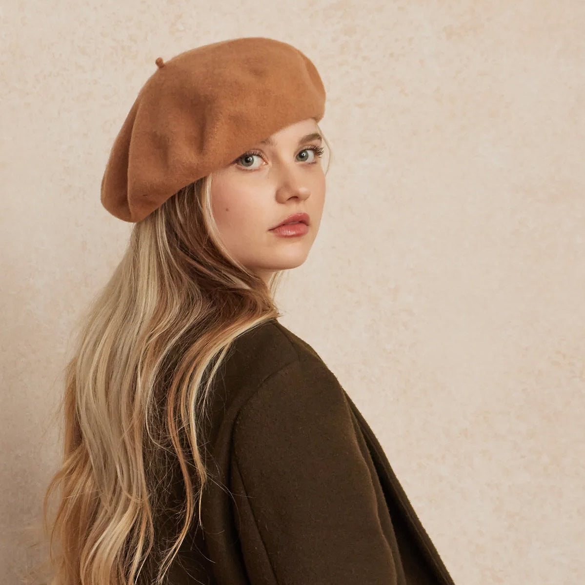 Lorna Murray Marche Australian Wool Beret in Tan