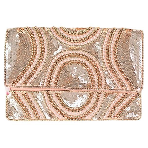 Lula Natura Boho sequin clutch designed in Spain and available in the USA