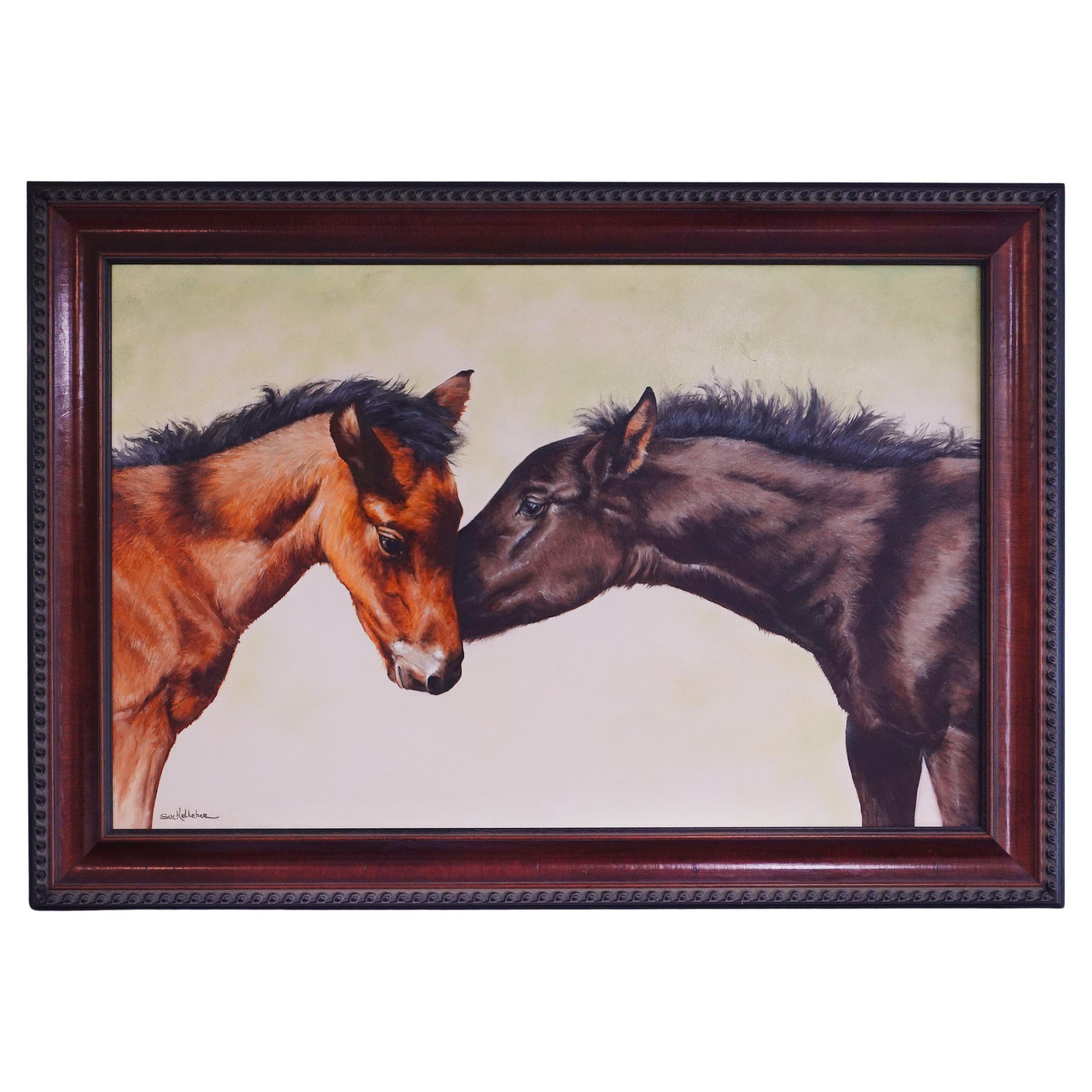 A Tender Equine Moment, original oil painting by Susan Kelleher