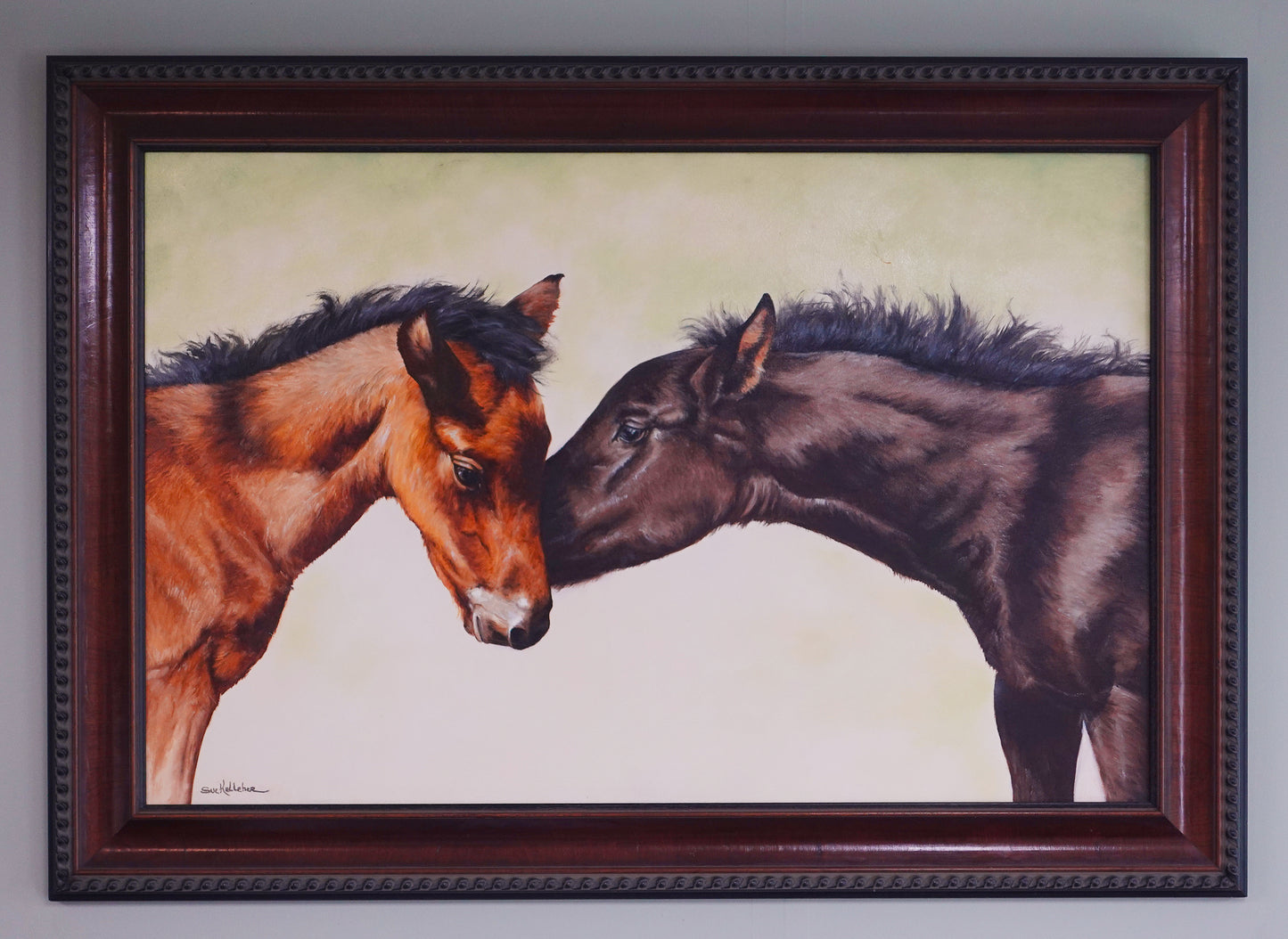 A Tender Equine Moment, original oil painting by Susan Kelleher