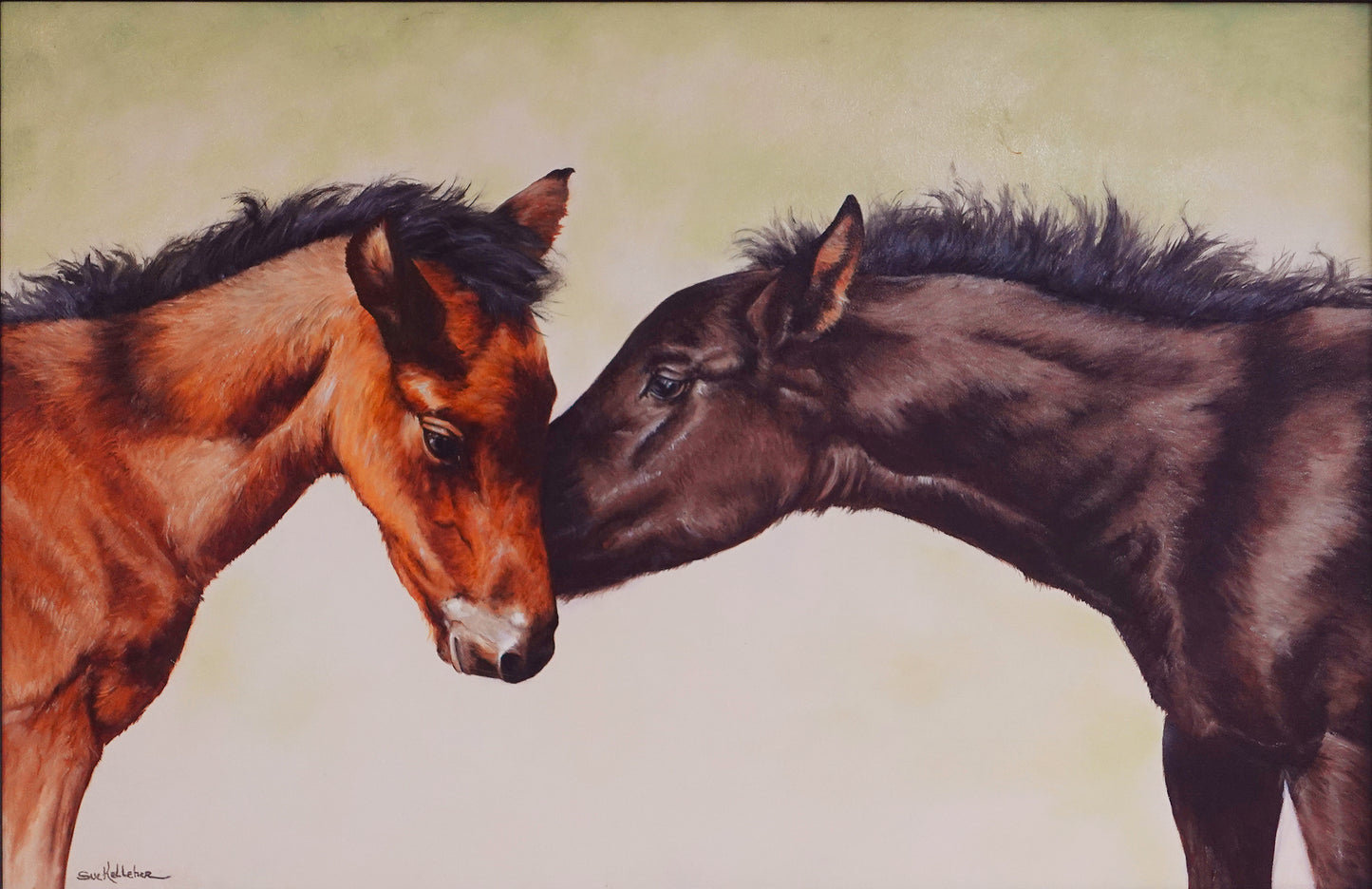 A Tender Equine Moment, original oil painting by Susan Kelleher