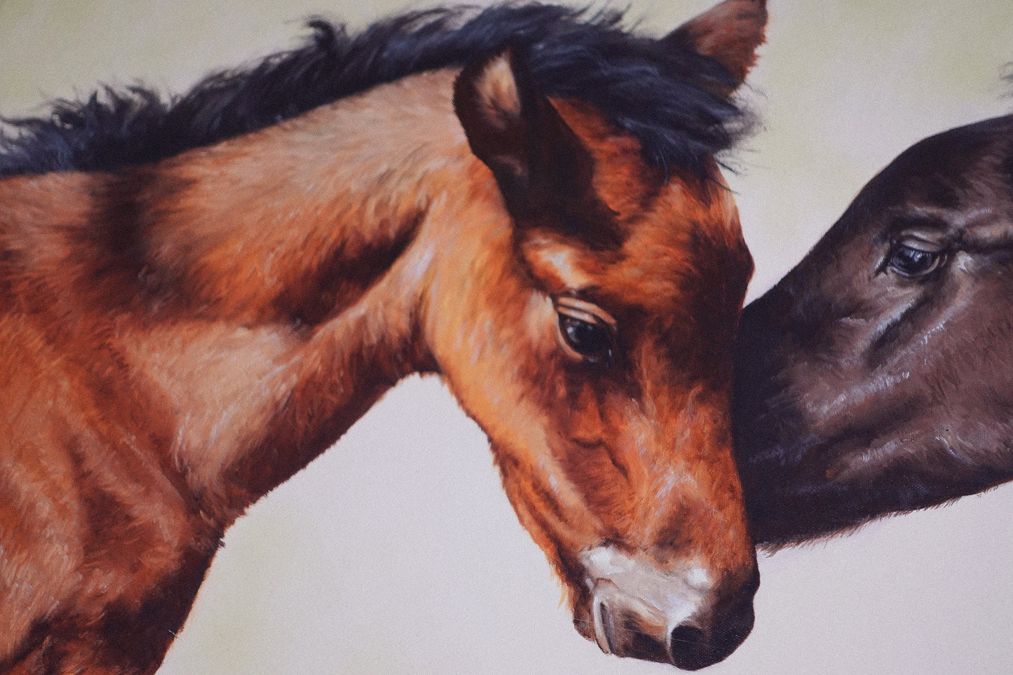 A Tender Equine Moment, original oil painting by Susan Kelleher