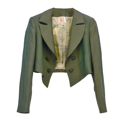 BOLERO JACKET IN HUNTING GREEN BY T.BA MADRID