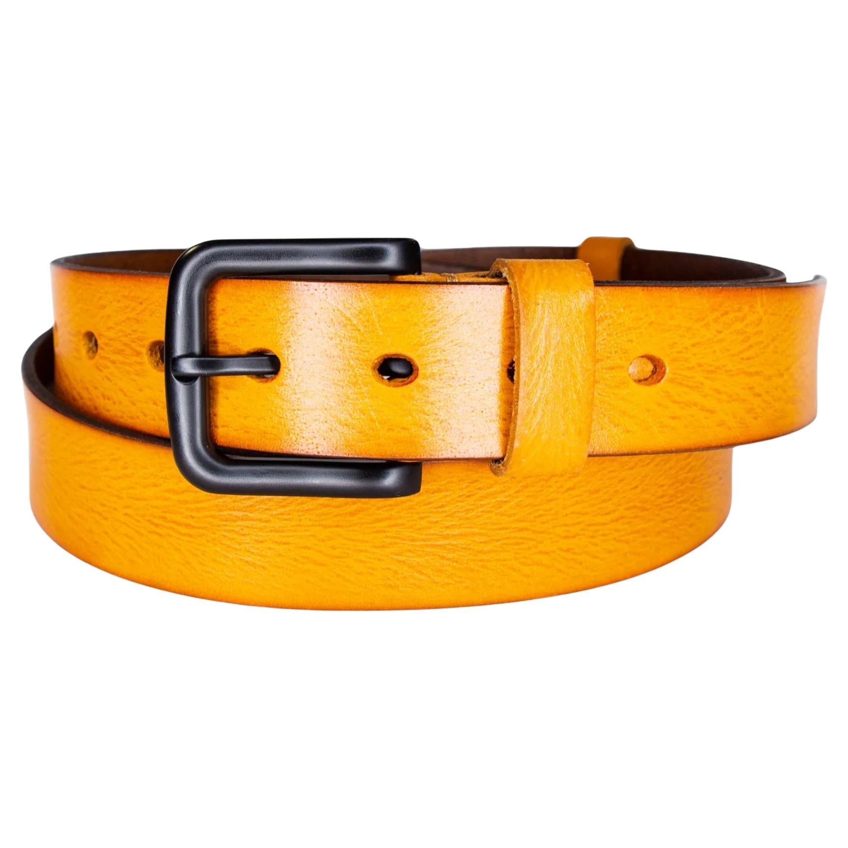 Uppdoo Handcrafted Italian Leather Novara Royal Tan Belt available in the USA handmade in Canada