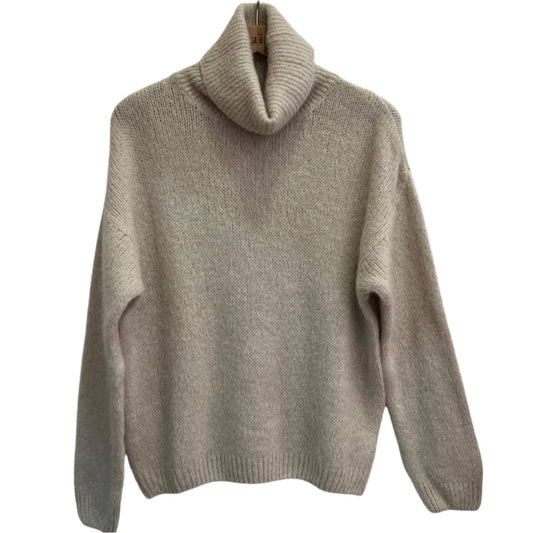 BEIGE SUPERFINE ALPACA TURTLENECK SWEATER BY NAIS PARIS