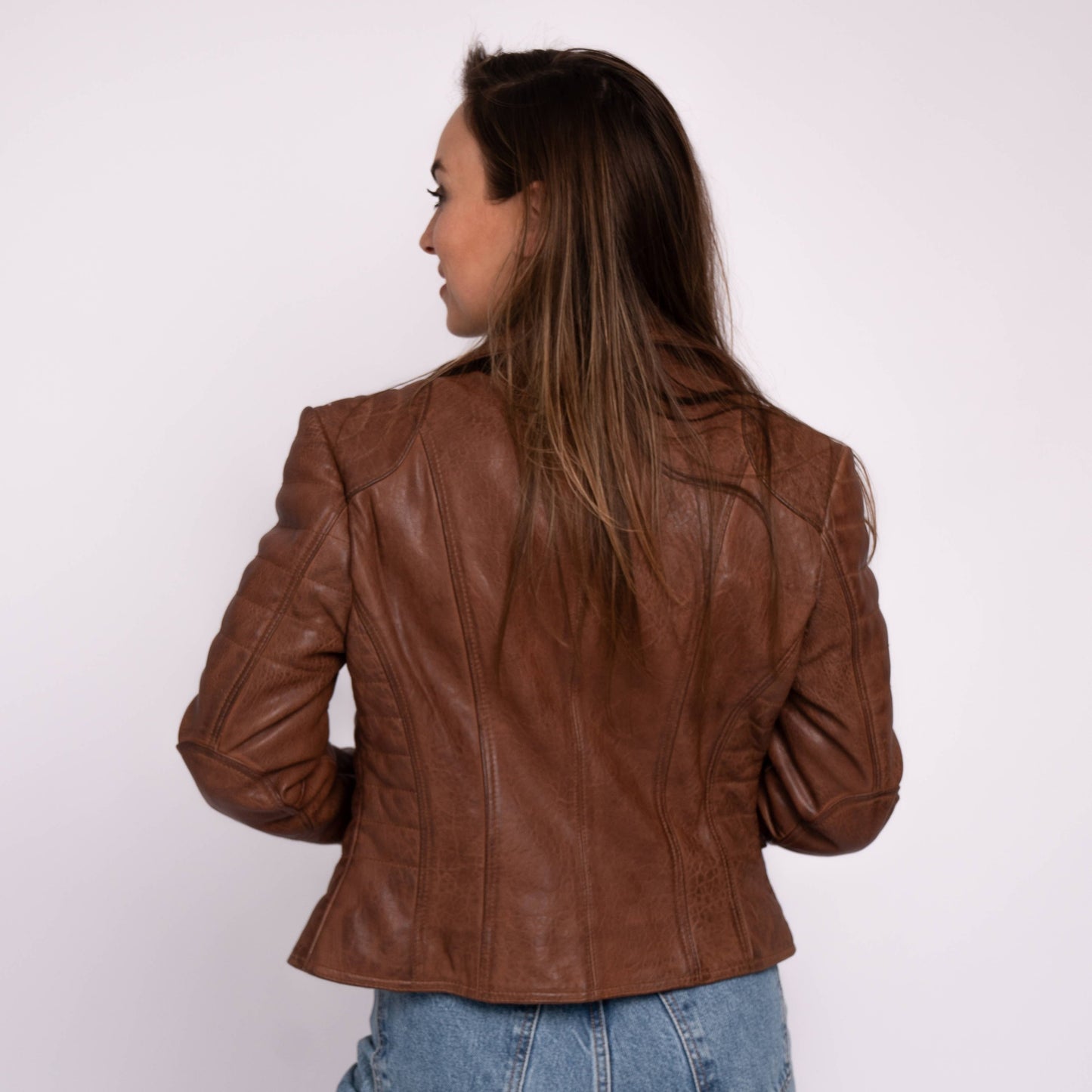 MUNROE COGNAC WOMENS LEATHER JACKET BY AMSTERDAM HERITAGE