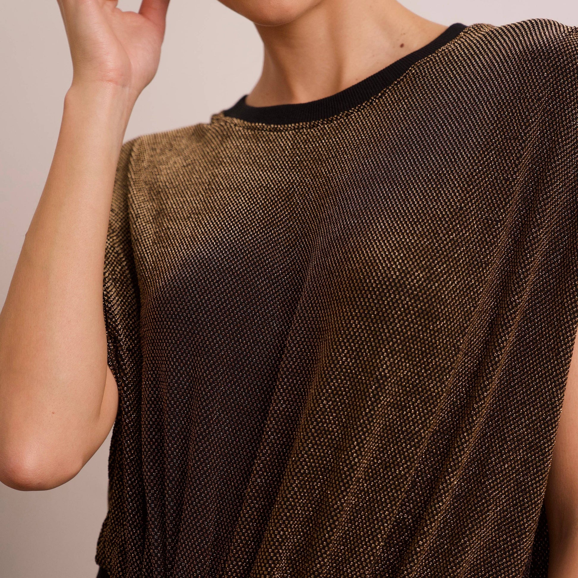 Glittery Bronze Sequin Top by Choklate Paris available in Leesburg Virginia Loudoun County