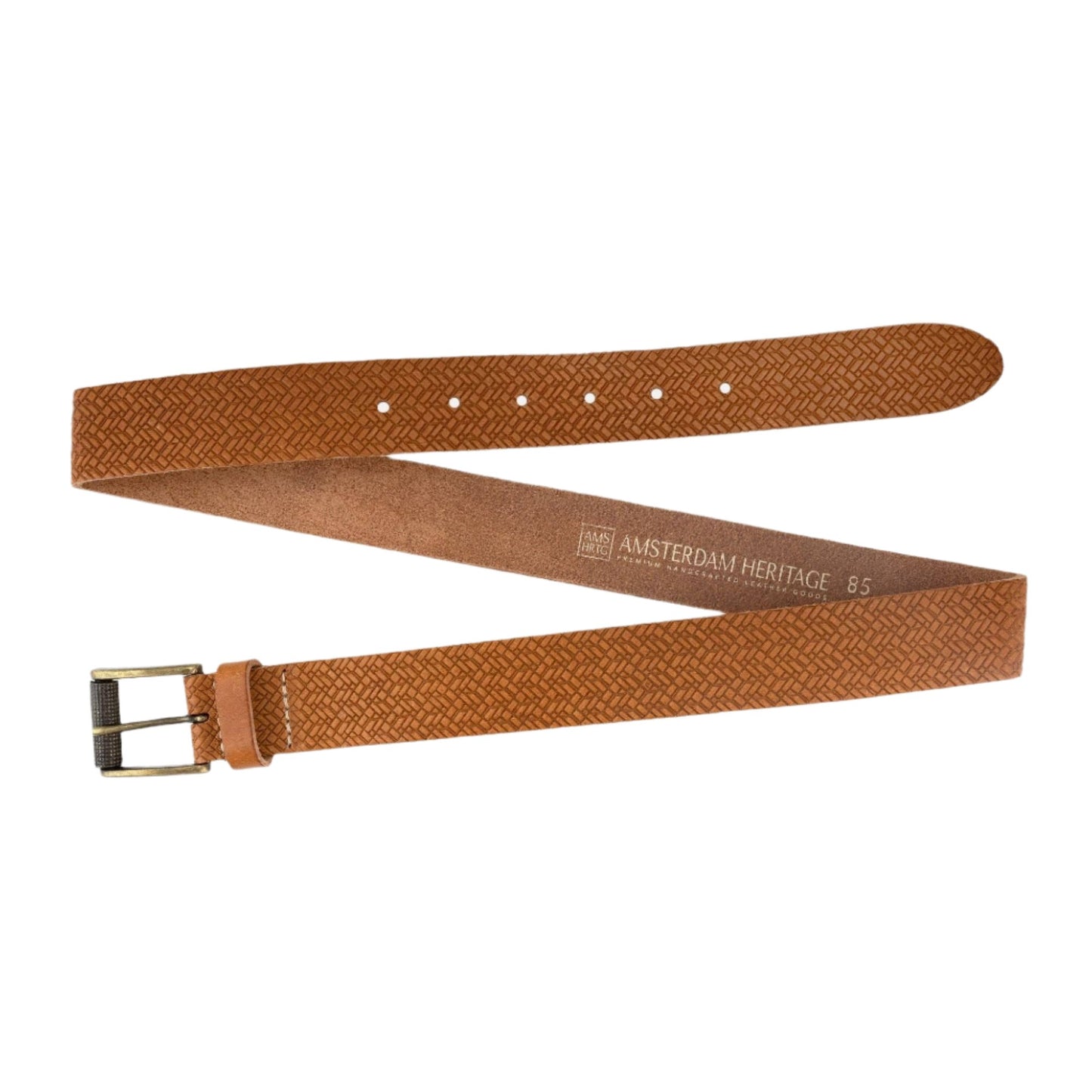 EMBOSSED EVERYDAY SAND COLORED LEATHER BELT - ARY DESIGN BY AMSTERDAM HERITAGE